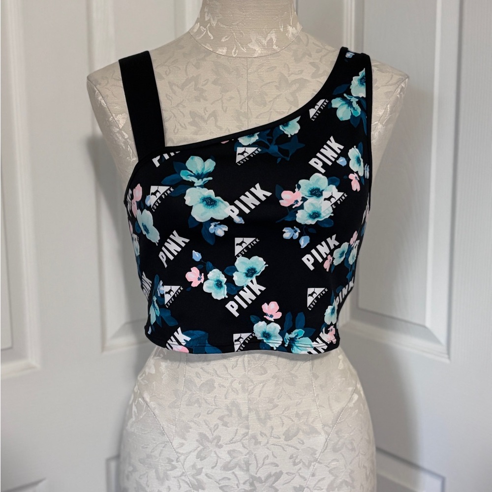 PINK Victoria’s Secret Ultimate Asymmetrical Floral Crop Top